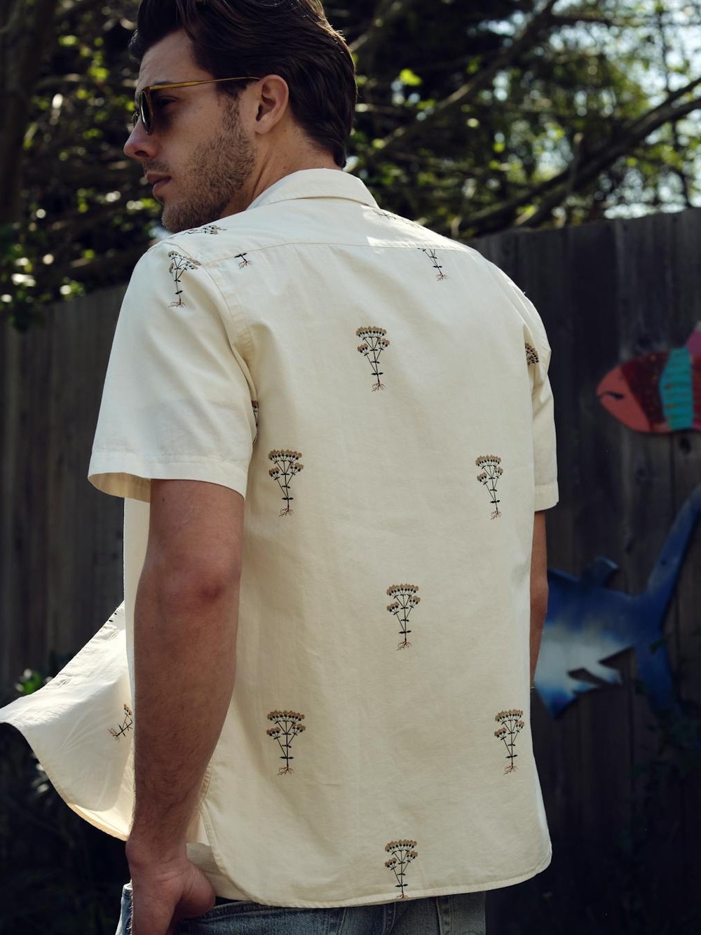 La Paz Alegre Flora Shirt – Portuguese Cotton Botanical Print Button-Up Size M - Picture 2 of 11